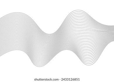abstracto Línea de onda de papel de corte de fondo moderno. Fondo abstracto de lujo de corte de papel con suave, dinámica, onda de sonido, líneas móviles brillantes.