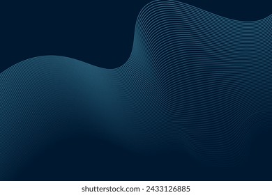 abstract Line wave paper cut modern background. Luxury abstract papercut background with smooth, Dynamic, sound wave, Shiny moving lines.