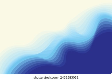 abstract Line wave paper cut modern background. Luxury abstract papercut background with smooth, Dynamic, sound wave, Shiny moving lines.