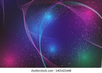Abstract line wave and particle background modern design with copy space; Vector illustration for your business and web banner design.