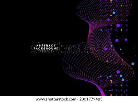abstract line wave with particle gradient violet tone communication technology background for advertisement website template website template,cover landingpage label design vector eps.
