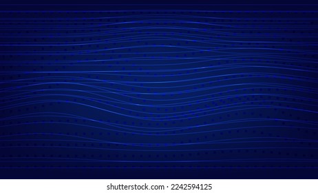 abstract line wave pattern on blue lighting. futuristic and technology background concept 