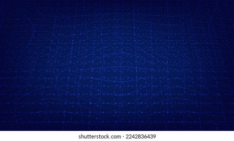 abstract line wave pattern on blue lighting. futuristic and technology background concept 