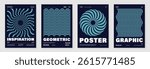 Abstract line wave poster background vector set. Cover template with vibrant perspective dot halftone, line wave. Ideal design for social media, cover, banner, music, ads.