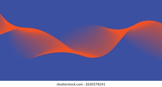 Conjunto de Vector de fondo de póster de onda de línea Abstractas. Plantilla de cubierta minimalista con vibrante onda de línea de perspectiva en movimiento. Diseño ideal para redes sociales, portada, Anuncio