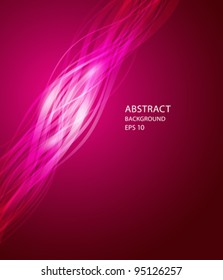 Abstract line waveform pink background, vector illustration