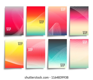 Abstract line waves with colorful gradient background designed for printing products, flyer, poster or cover brochure. Vector illustration.