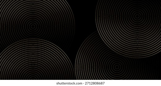 Las ondas de línea Abstractas están aisladas sobre un fondo negro.