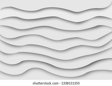 Abstract line waves layer background. Paper cut art design pattern.