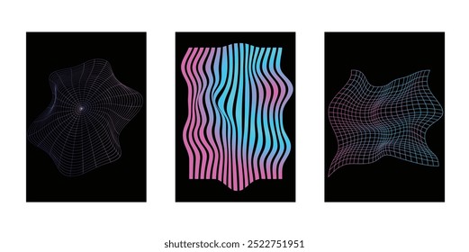 Abstract line waves vector set