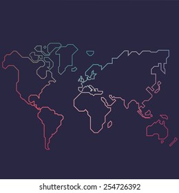Abstract line world map