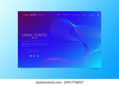Abstract lineal shapes landing pages vector design in eps 10