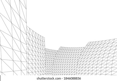 abstract linear 3d architecture design background