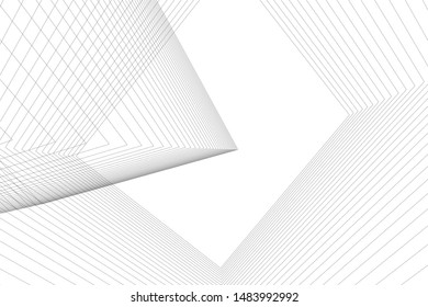 Abstract linear architecture 3d illustration