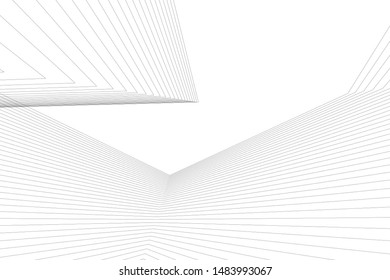 Abstract linear architecture 3d illustration
