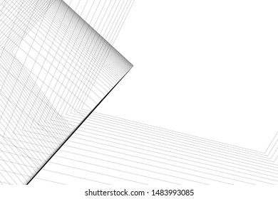 Abstract linear architecture 3d illustration