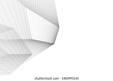 Abstract linear architecture 3d illustration