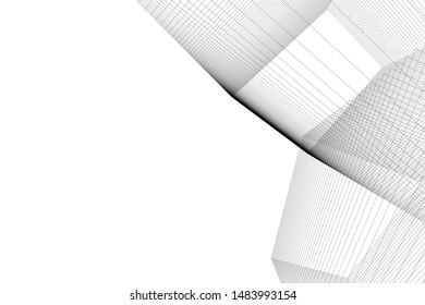 Abstract linear architecture 3d illustration