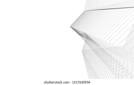 Abstract linear architecture 3d illustration