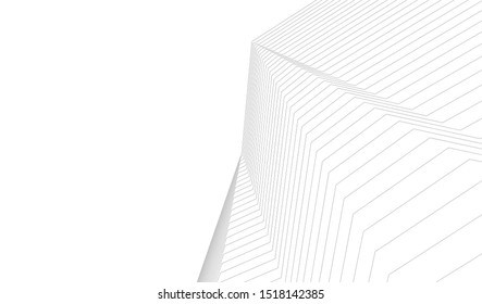 Abstract linear architecture 3d illustration
