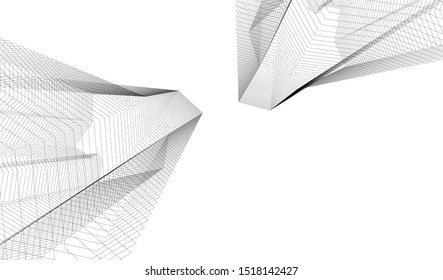 Abstract linear architecture 3d illustration