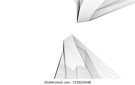 Abstract linear architecture 3d illustration