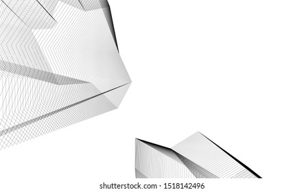 Abstract linear architecture 3d illustration