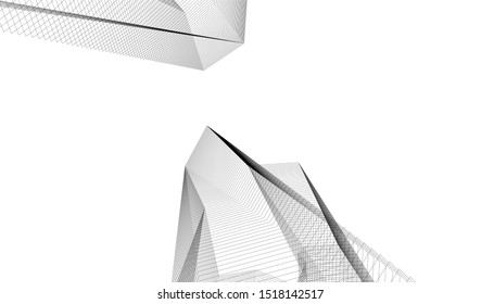 Abstract linear architecture 3d illustration