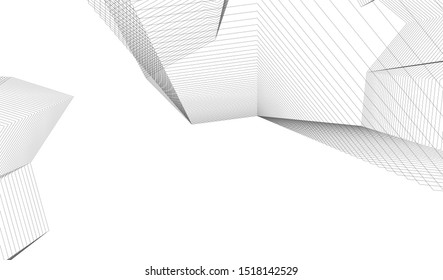 Abstract linear architecture 3d illustration