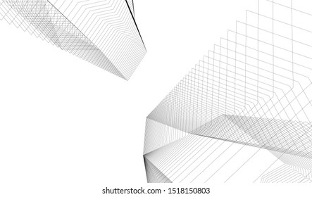 Abstract linear architecture 3d illustration