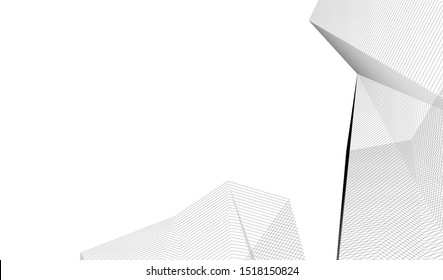 Abstract linear architecture 3d illustration