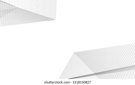 Abstract linear architecture 3d illustration