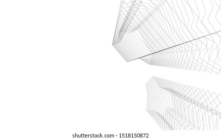Abstract linear architecture 3d illustration