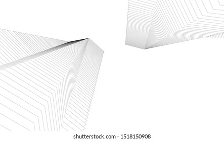 Abstract linear architecture 3d illustration