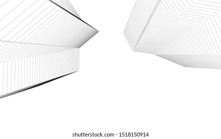 Abstract linear architecture 3d illustration
