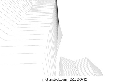 Abstract linear architecture 3d illustration