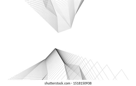 Abstract linear architecture 3d illustration