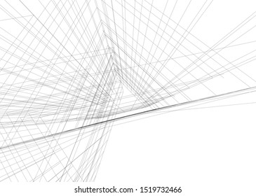 Abstract linear architecture 3d illustration