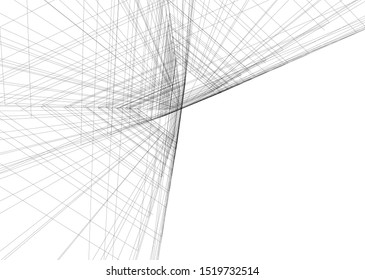 Abstract linear architecture 3d illustration