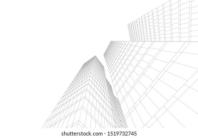 Abstract linear architecture 3d illustration