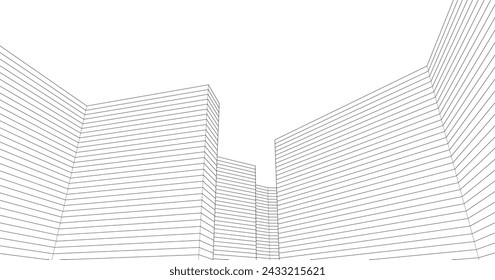 fondo de arquitectura lineal abstracto 3d