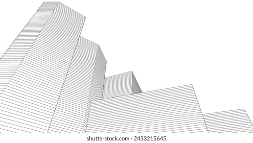 abstract linear architecture background 3d