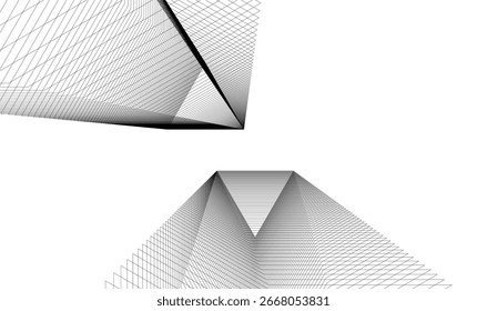 Abstract linear architecture vector 3d background