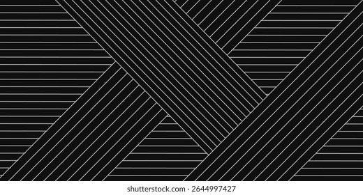Abstract linear background with overlapping diagonal and horizontal lines. Trendy geometric pattern in monochrome style. Thin lines with gradient effect creating modern and stylish design.