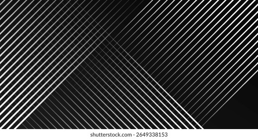 Abstract linear background with overlapping diagonal and horizontal lines. Trendy geometric pattern in monochrome style. Thin lines with gradient effect creating modern and stylish design.
