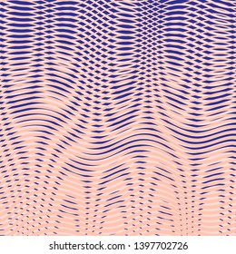 Abstract linear background with soft transition moire.Template of fluid organic plastic lines and forms in coral colors. Can be used as design of books, websites, accessories for phones and tablets.
