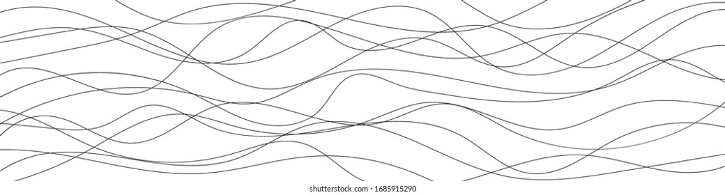 Abstract linear background. Vector illustration. Thin line wavy background.