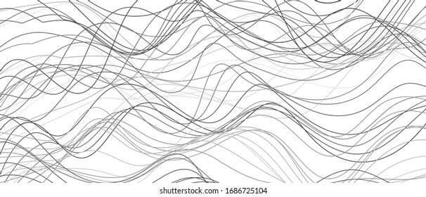 Abstract linear background. Vector illustration. Thin line wavy background.