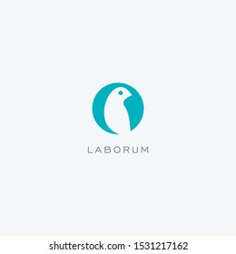 Abstract linear bird logo icon design modern minimal style illustration vector.