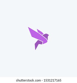Abstract linear bird logo icon design modern minimal style illustration vector.